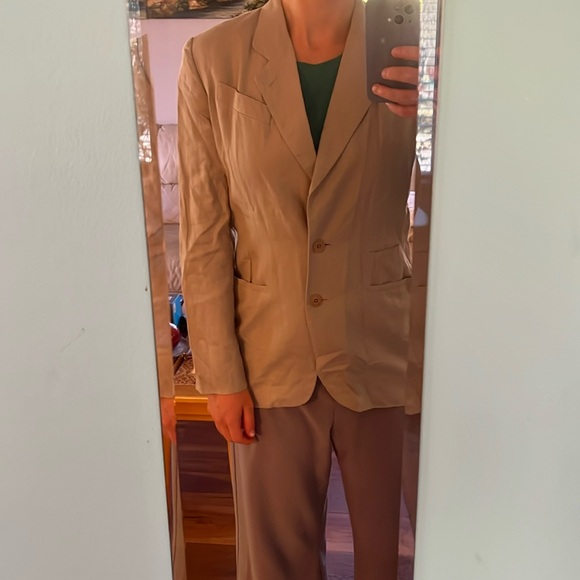 Vintage Banana Republic Neutral Linen Blazer Jacket - Picture 6 of 7